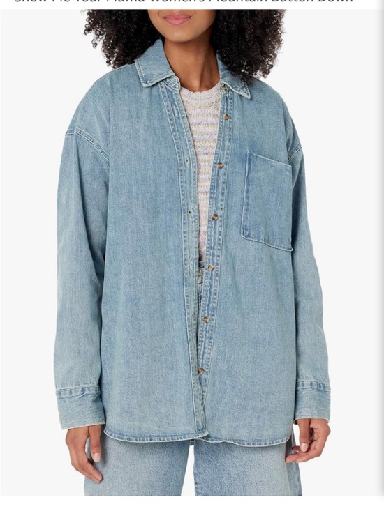 Show Me Your MuMu Tops - Show me your mumu Light Wash Denim Button-Front Shirt Jacket size small nwot
